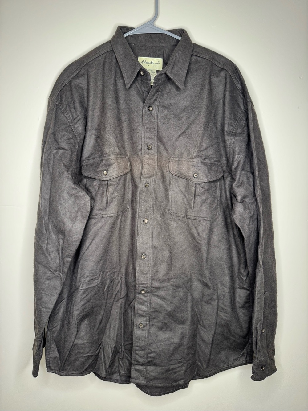 Eddie Bauer Men's XLT Dark Brown Button-Up Cotton Shacket